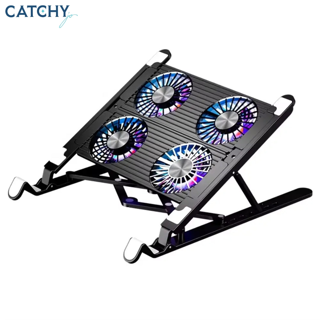 7 Level Adjustable Computer Foldable Laptop Stand With 2 Fans