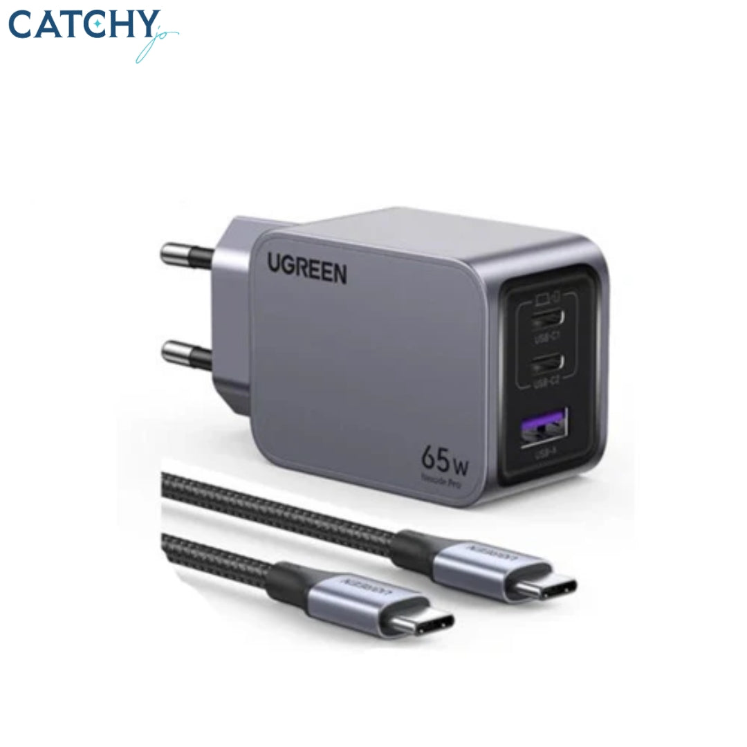 UGREEN USB-A & 2 USB-C GaN Tech Fast Charger (65W)