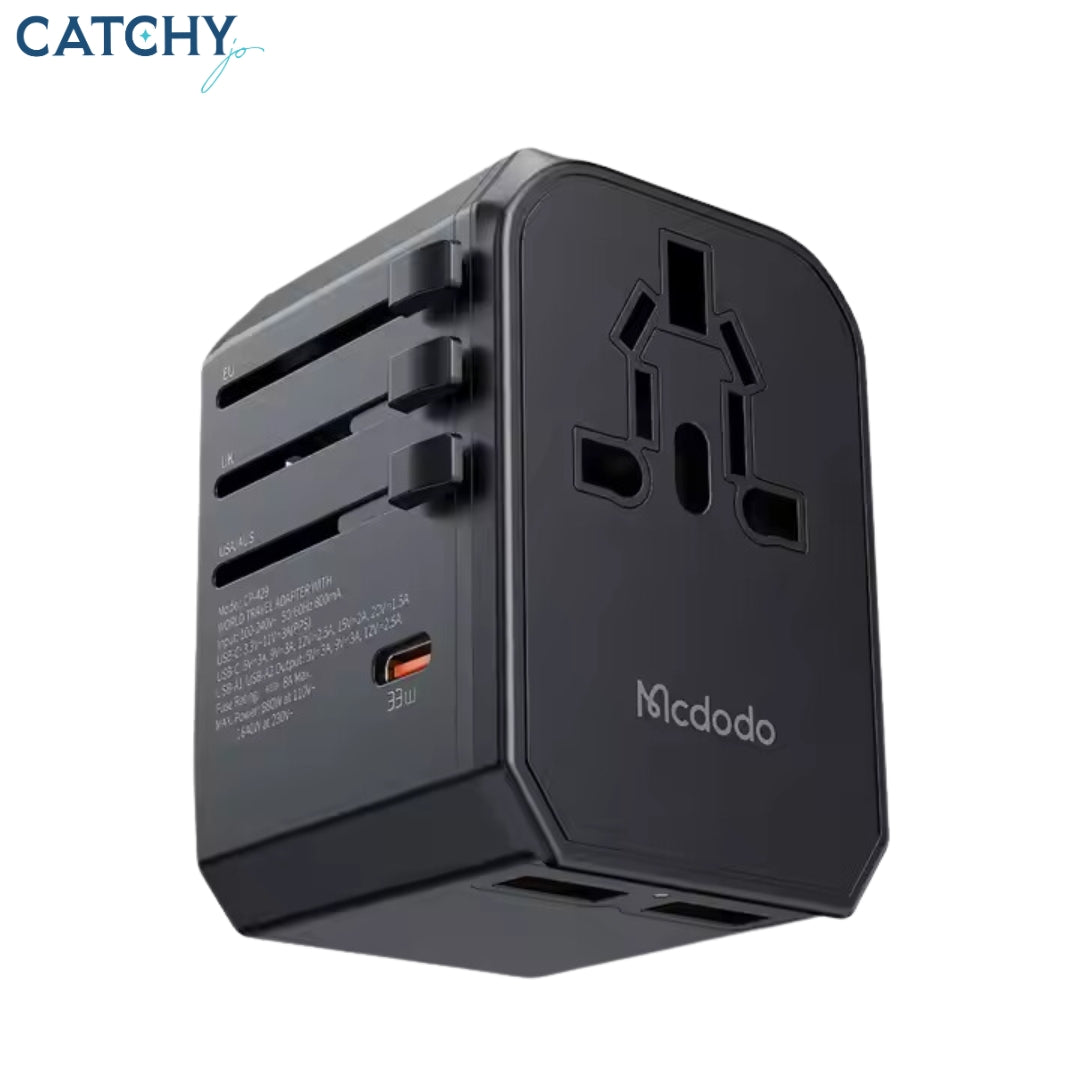 MCDODO 3 Ports Type-C Global Travel Adapter (33W)