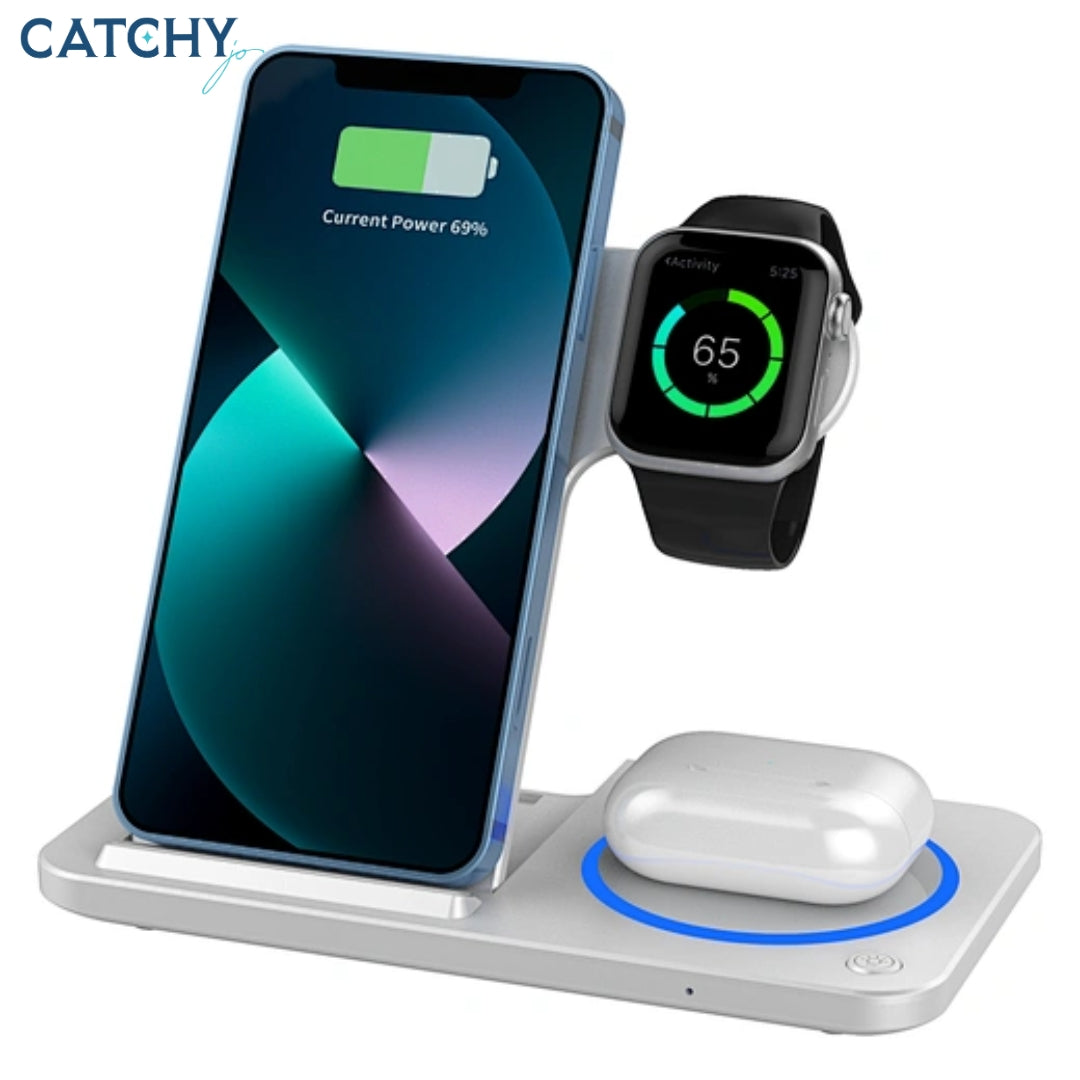 WiWU Wi-W020 Foldable 3 in 1 Wireless Charger