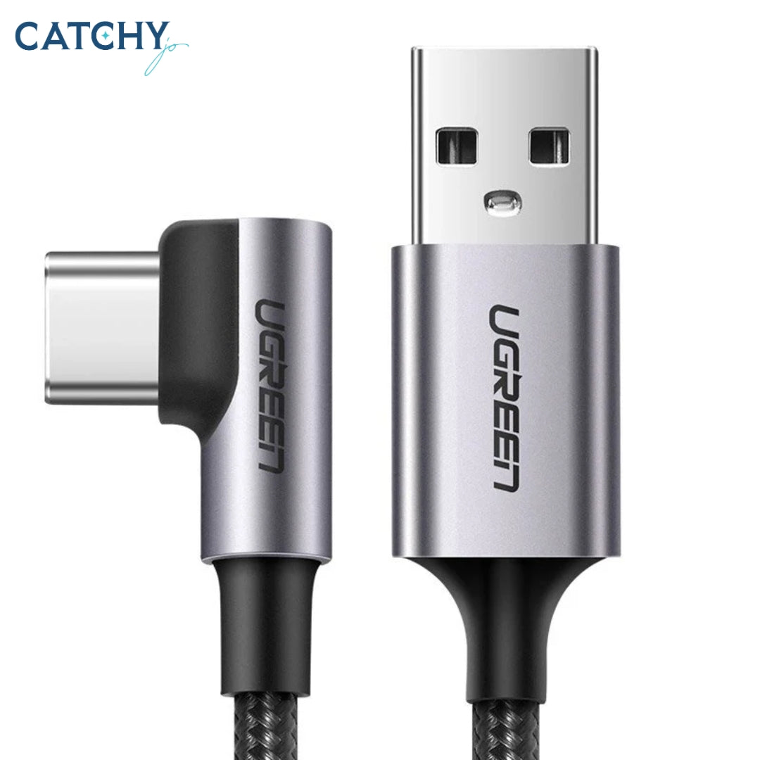 UGREEN Angled USB-C Male To USB-A Male 3A Data Cable (90°Angle)