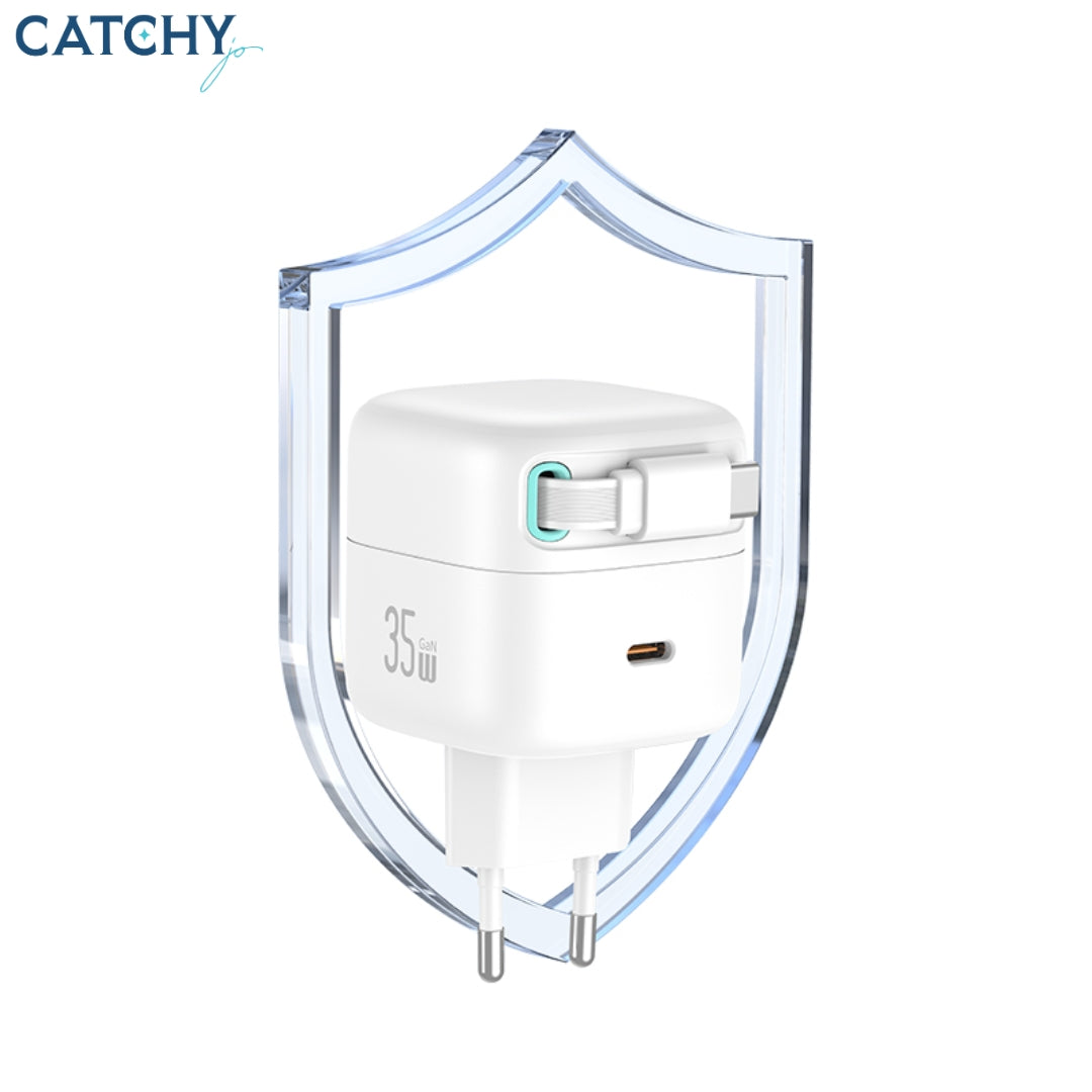 USAMS US-CC202 Dual 2C Output With Type-C Magnetic Retractable Cable Module (35W)