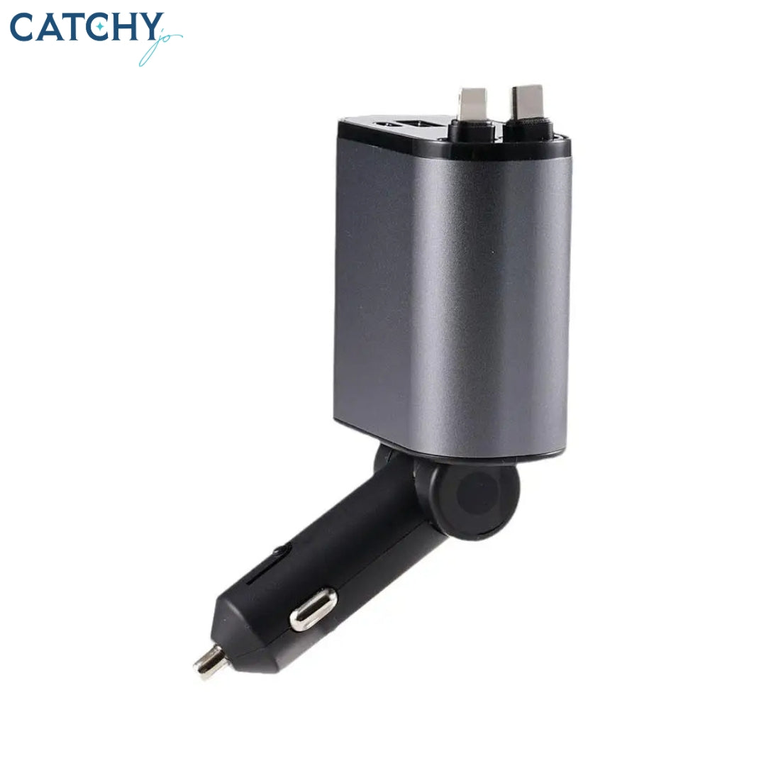 4 IN 1 Retractable USB Car Fast Charger (100W)