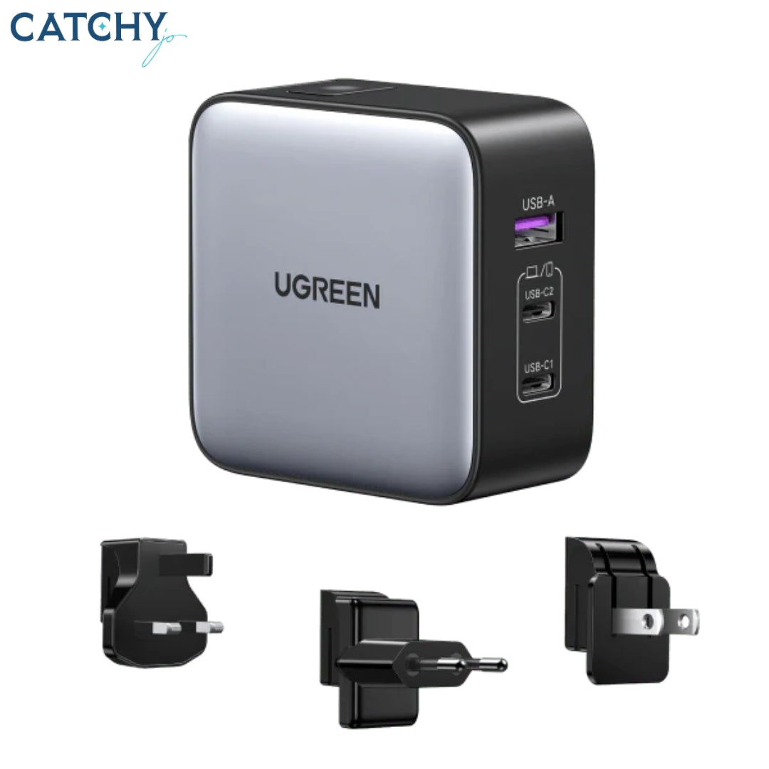 UGREEN USB-C Charger With US/UK/EU Plug For Travel (65W)