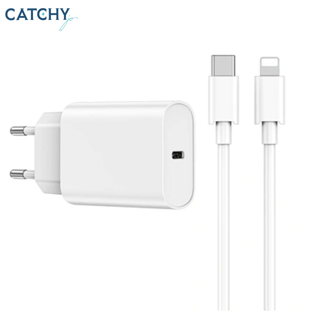 WiWU Wi-U001 USB C To Lightning Cable & EU Adapter (20W)