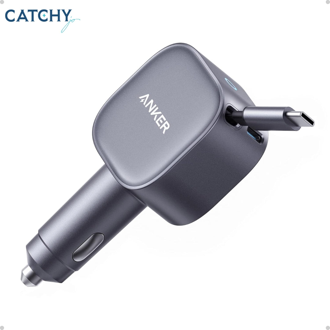 Anker USB-C Car Charger With Built-In Retractable Cable (75W)