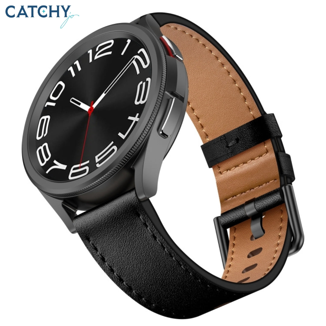 Samsung Metal Button Switch Leather Watch Band