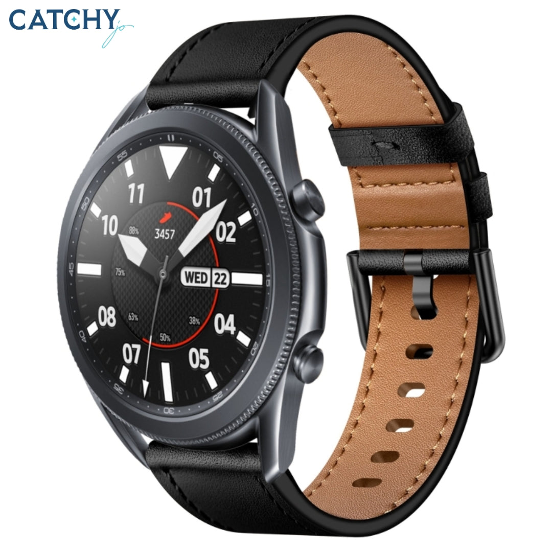 Samsung Metal Button Switch Leather Watch Band