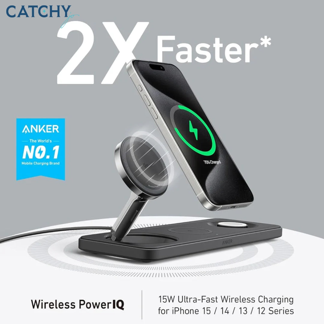 Anker MagGo 3 in 1 Wireless Charger (15W)