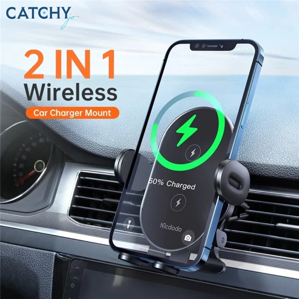 MCDODO CH-1600 2 in 1 Wireless Charger Car Mount (15W)