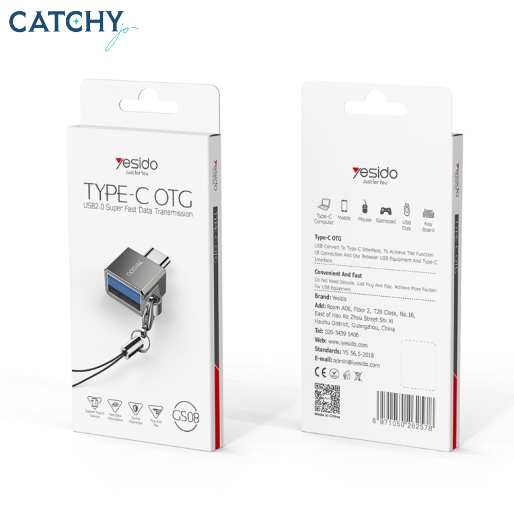 YESIDO GS08 Type-C To USB 3.0 OTG Mini Connector Adapter With Keychain