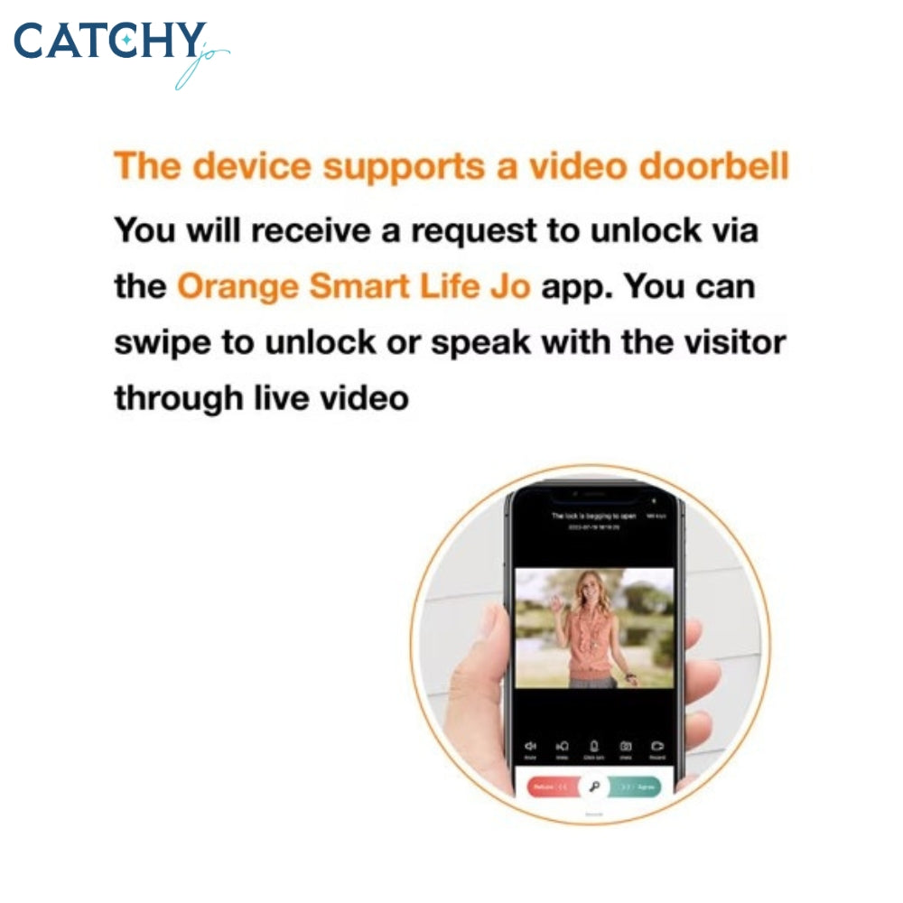 Orange Smart Door Lock with Camera