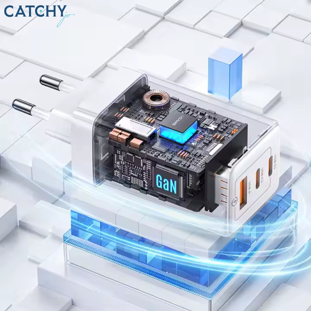 USAMS US-CC180 3 Ports Fast Charging Adapter (65W)