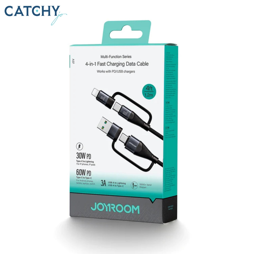 JOYROOM SA37-2T2 4-in-1 Fast Charging Data Cable (USB-A+Type-C to Lightning (60W)