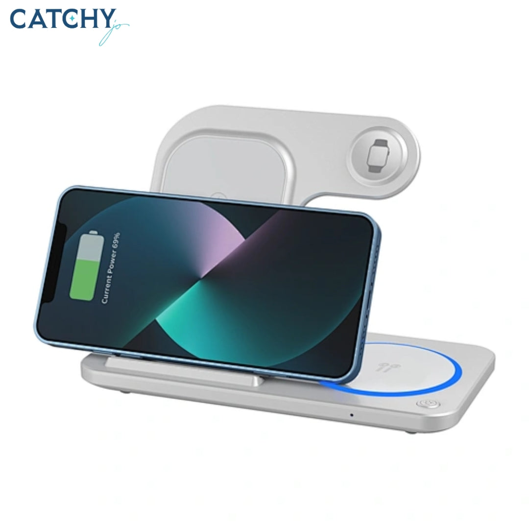 WiWU Wi-W020 Foldable 3 in 1 Wireless Charger