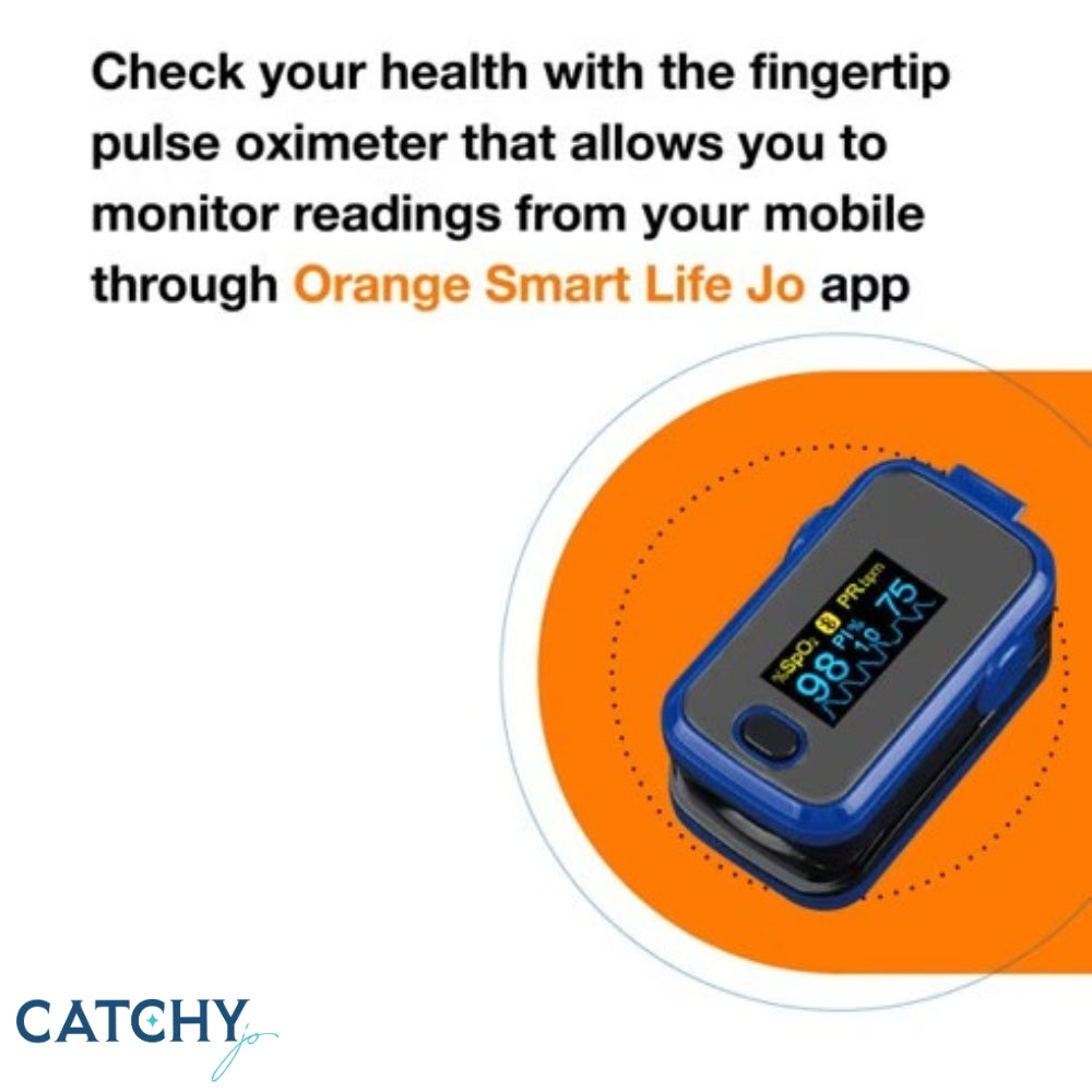 Orange Bluetooth Fingertip Pulse Oximeter