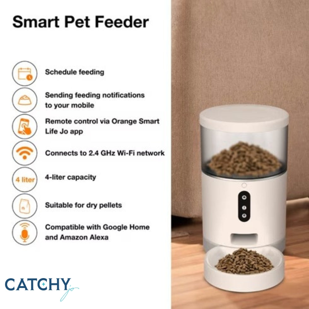 Orange Smart Pet Feeder