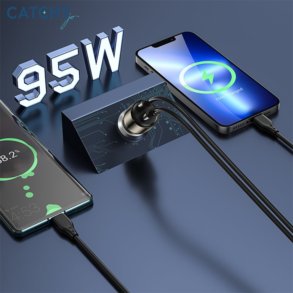 WiWU Fast Car Charger USB+Type-C  (95W)