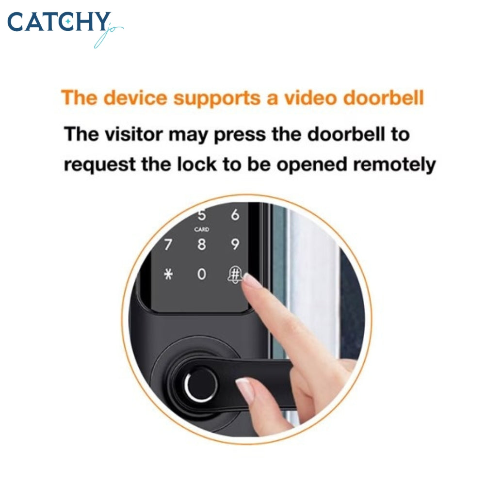 Orange Smart Door Lock with Camera