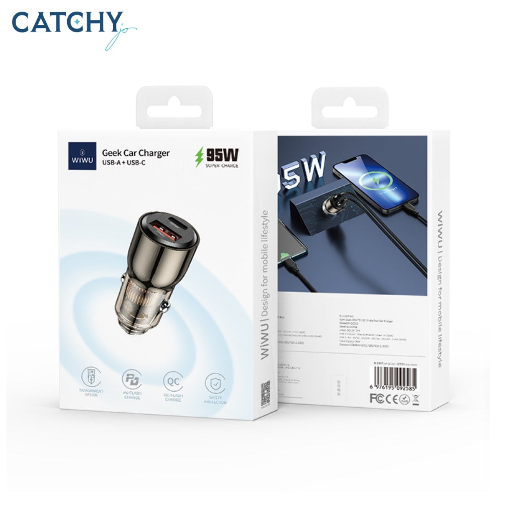 WiWU Fast Car Charger USB+Type-C  (95W)